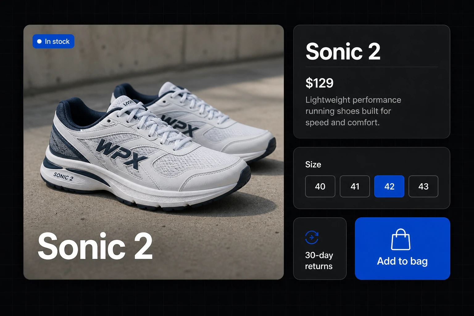Sonic 2 produkta lapa, izmērs 42