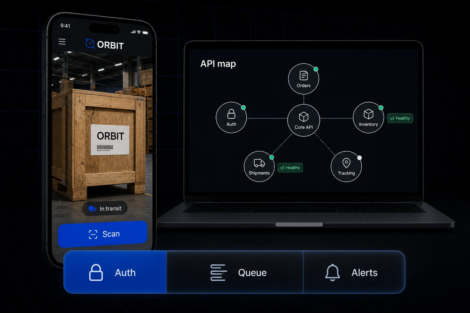 AI lietotne ORBIT kravu skenēšanai un API karte