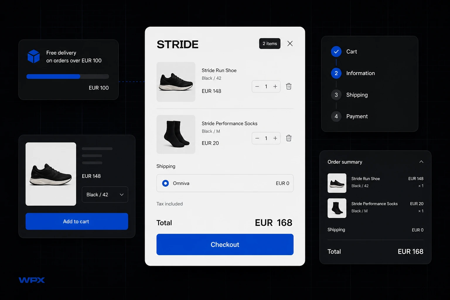 STRIDE grozs, Omniva piegāde un kase
