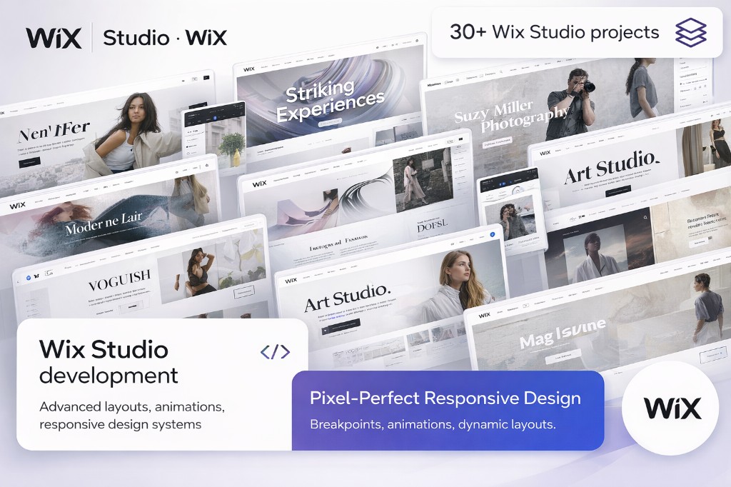 Wix Studio izstrāde — 30+ projekti