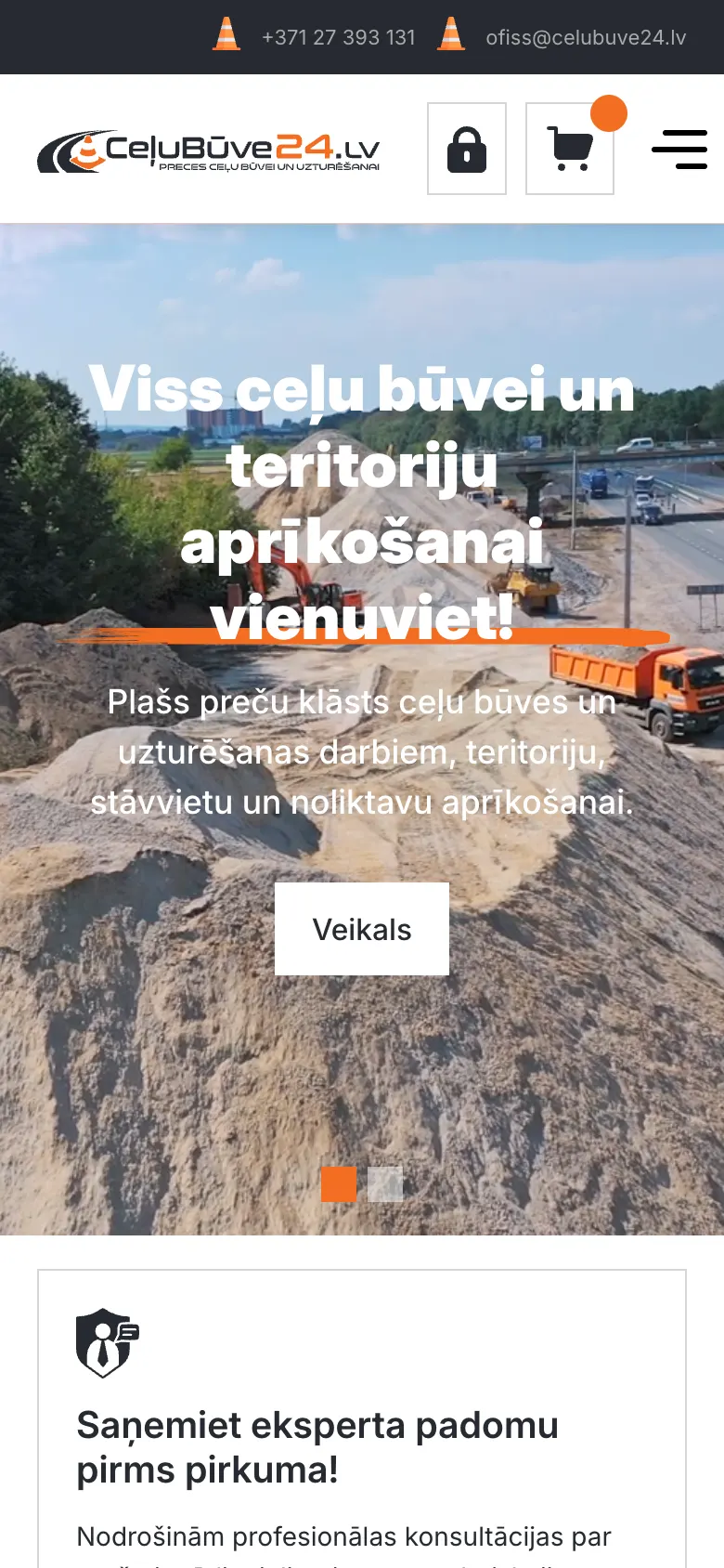 Celubuve24.lv sākumlapa telefonā
