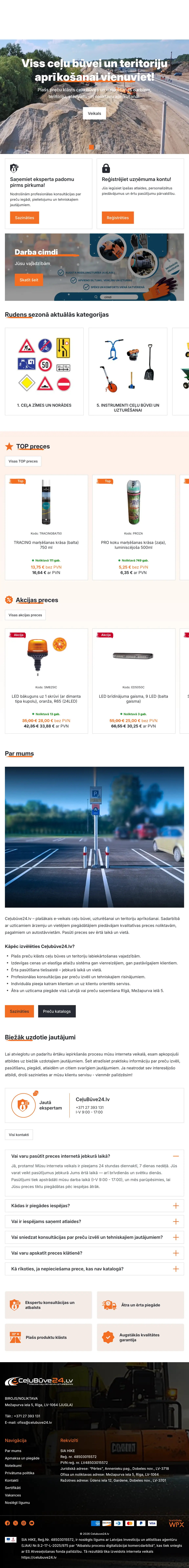 Celubuve24.lv: sākumlapa planšetē