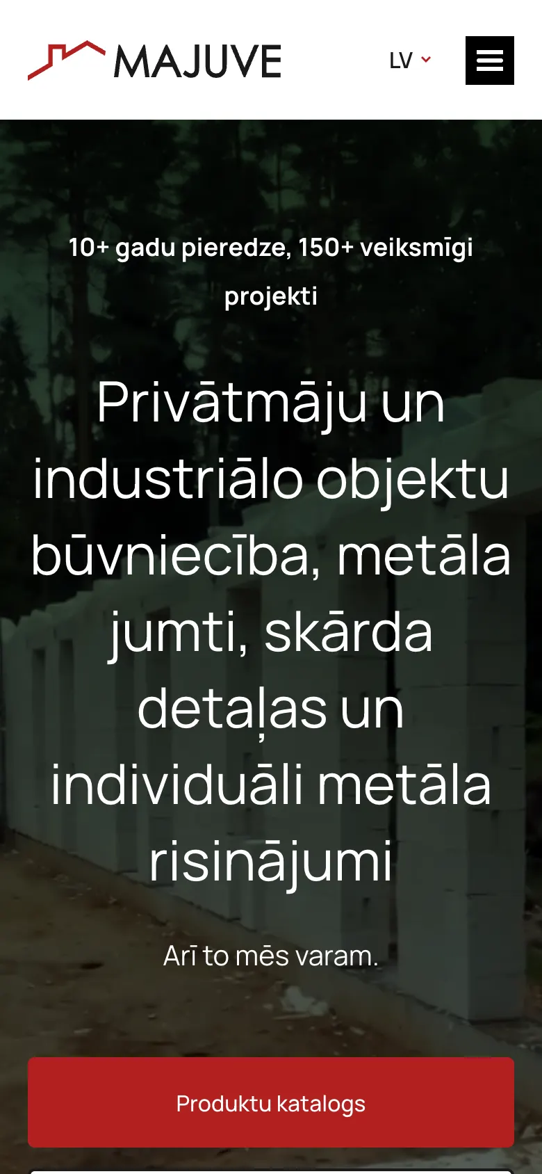 Mājuve.lv sākumlapa telefonā