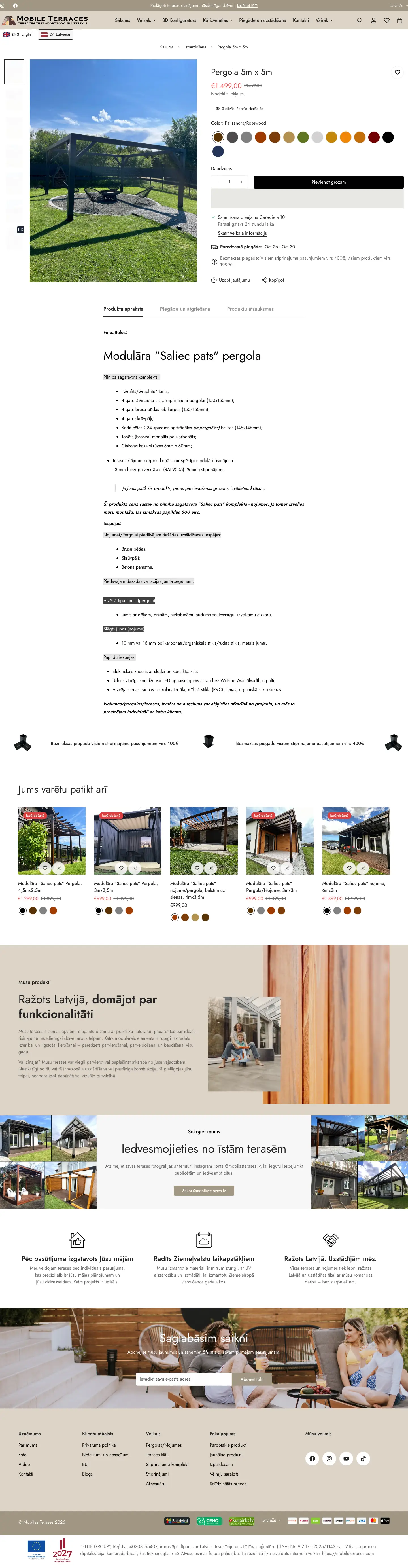 MobileTerraces.com: produkta lapa datorā