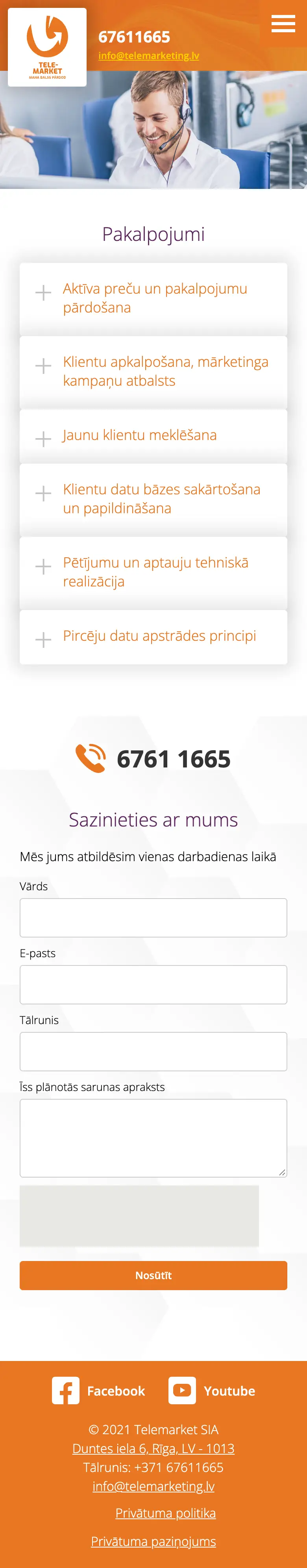 Telemarketing.lv: pakalpojumi telefonā