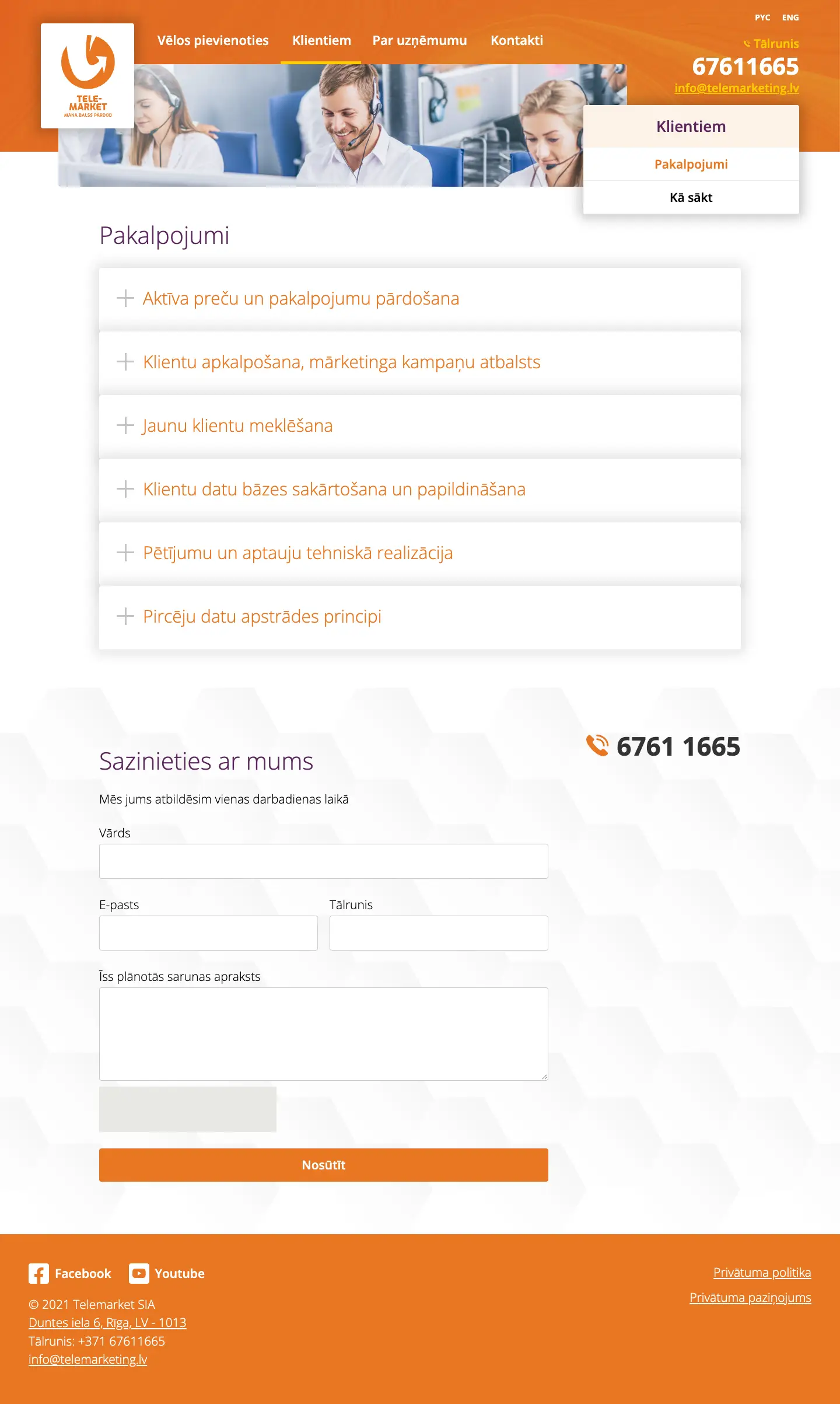 Telemarketing.lv: pakalpojumi datorā